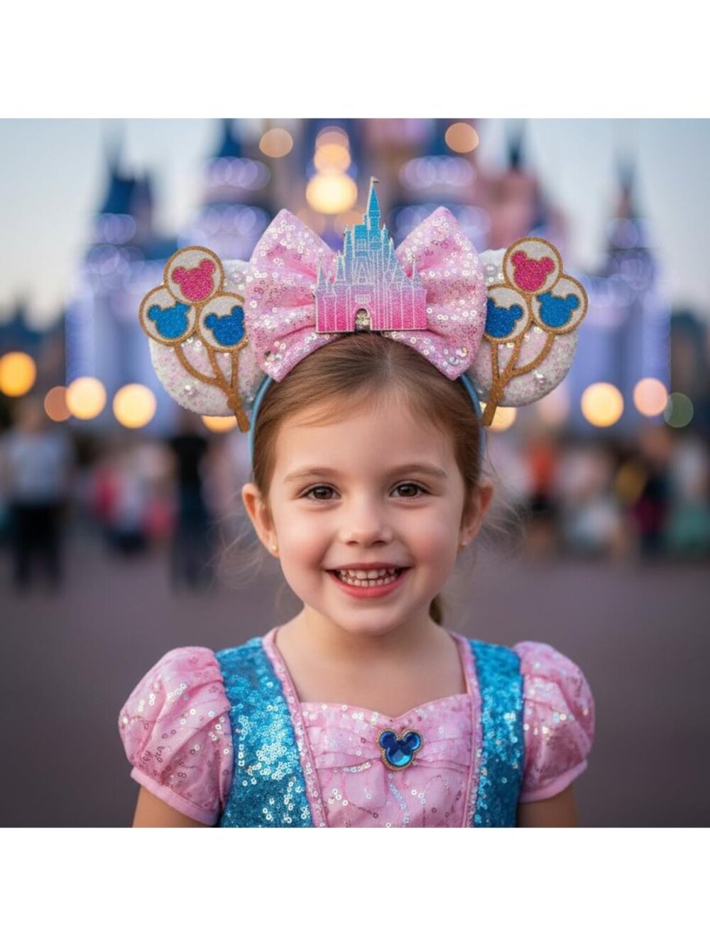 Kids Girls Castle Pink Mickey Mouse Costume Hair Headband for Cosplay - Picture 6 of 7